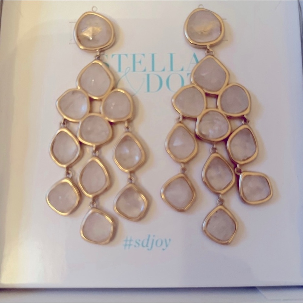 Stella and Dot Crystal Chandelier Earrings